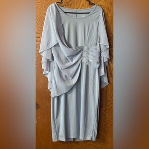 Elegant Gray Women's Dress with embellishments